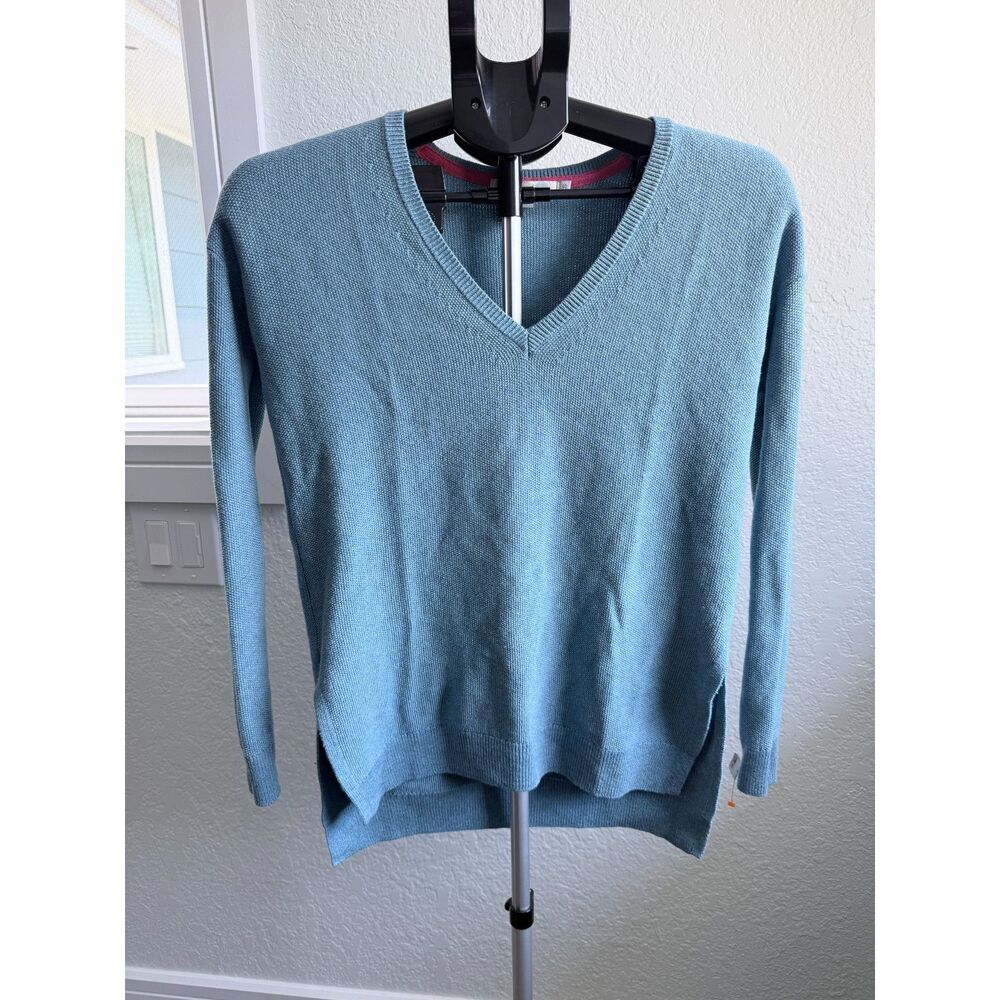 Boden Wool Blend V Neck Side Slit Knit Pullover Sweater Relaxed Preppy Size XS